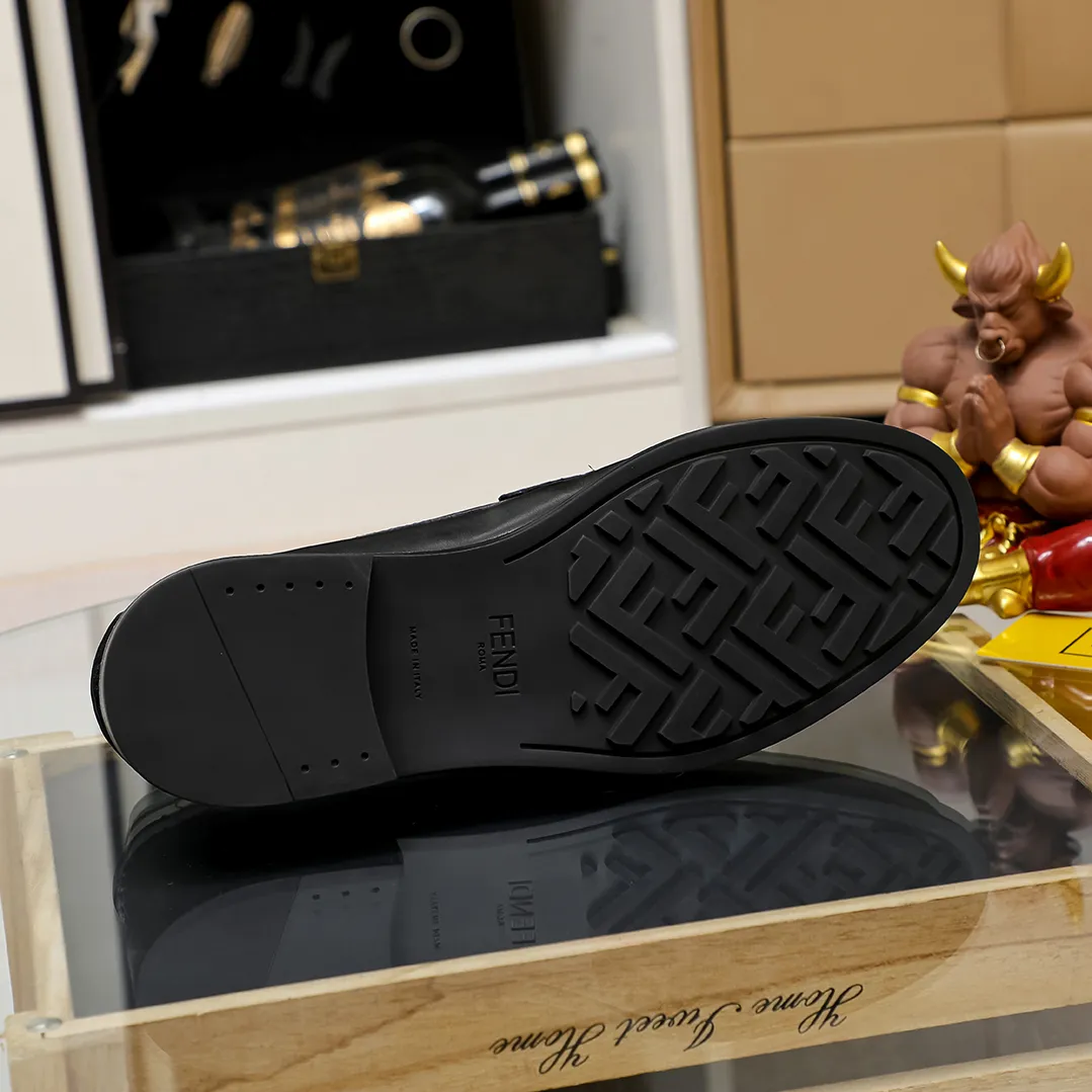 Men's shoes💰440 🕷🕷【FENDI】The latest men's formal leather shoes🇨🇳Classic series not to be missed💯The first layer is made of imported first-layer cowhide☘Original quality, the leather is smooth and delicate🎋The version is awesome, the perfect streamlined silhouette🍇🐮Leather lining, black, size 38-45...